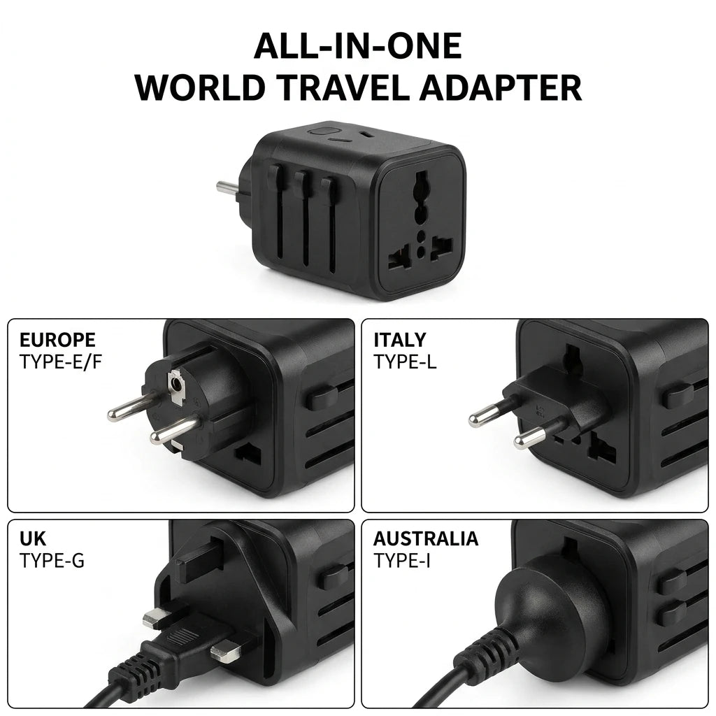 3pcs Universal Travel Adapter Converter US Italy UK EU to AU Wall Charger Power Plug for Australia & New Zealand