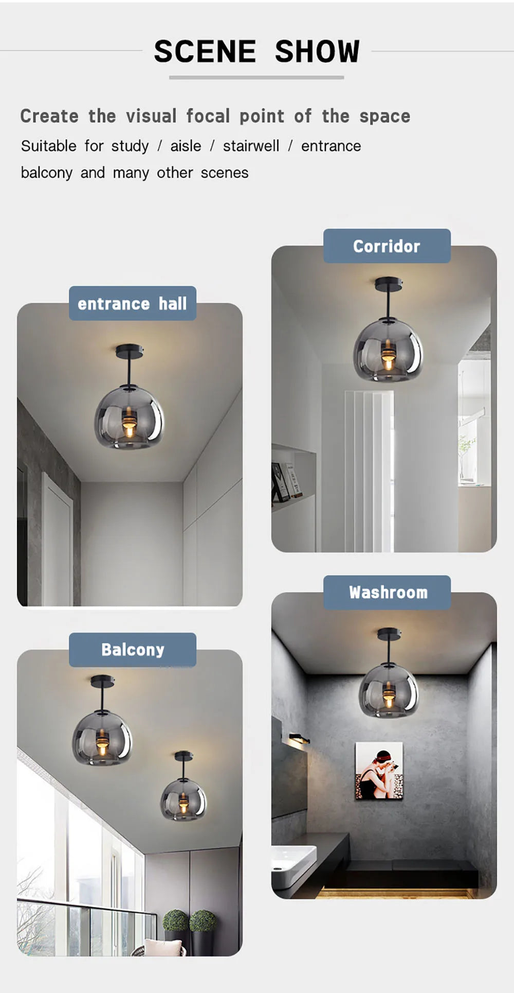 Modern Minimalist Glass Ceiling Light Nordic Corridor Aisle LED Dinning Room Lamp Creative Living Room Lighting Home Decorations