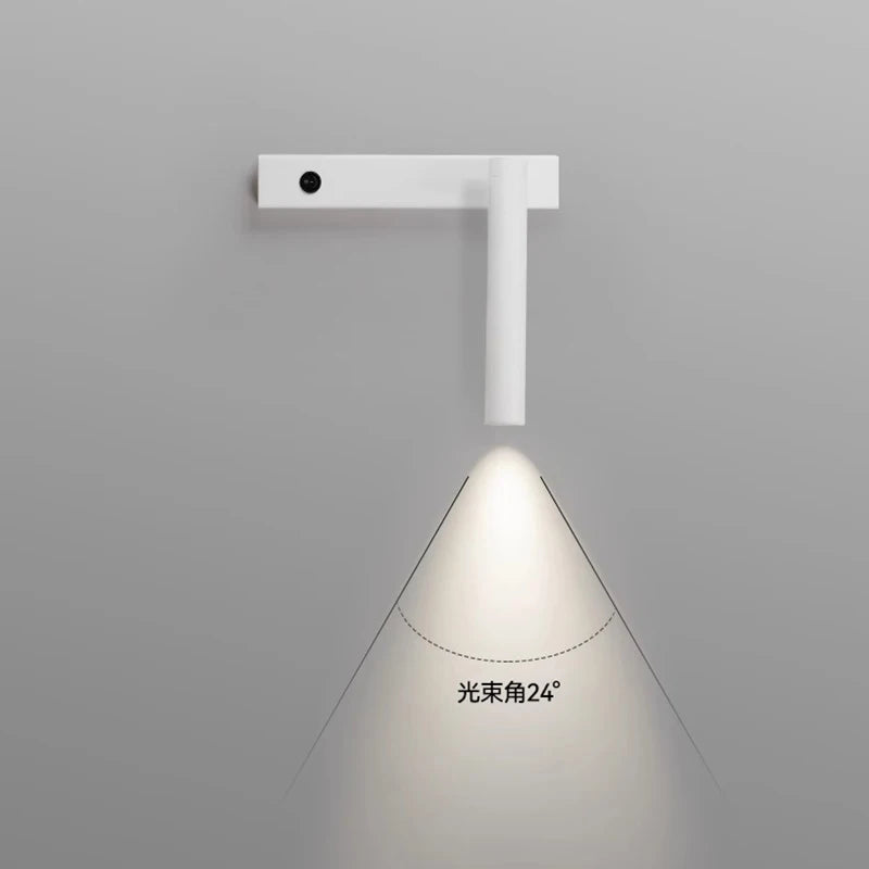 Minimalist Rotate Wall Sconce with Switch Home Decor Study Bedroom Bedside Reading Lamp Spotlight LED Adjustable Angle Wall Lamp
