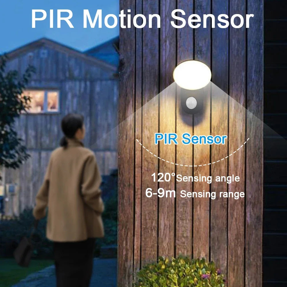 PIR Motion Sensor LED Outdoor Wall Lamp 12W IP65 Waterproof Aluminum Garden Porch Light Corridor Entrance Sconce Indoor Fixture