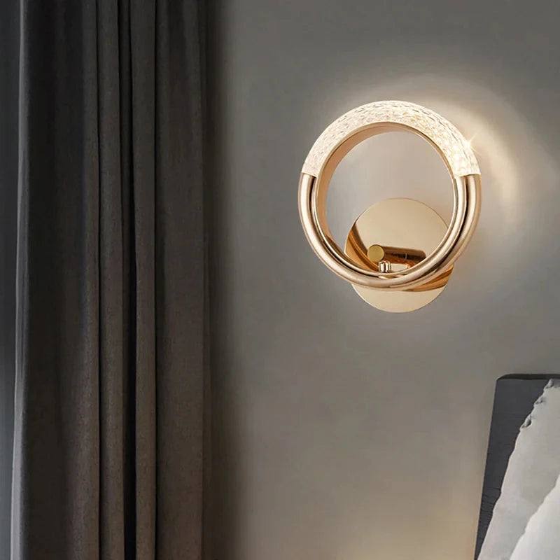 Modern Crystal Wall Lights Indoor Lighting Round/Oval LED Wall Lamp Home Decor for Kitchen Bedroom Living Room Creative Sconce