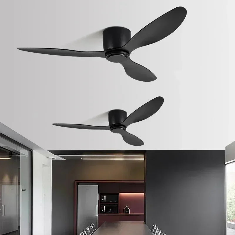 Low Floor Living Room with Lights and Remote Control Ceiling Fan, High Wind Power, Indoor Bedroom, Living Room, Dining Room