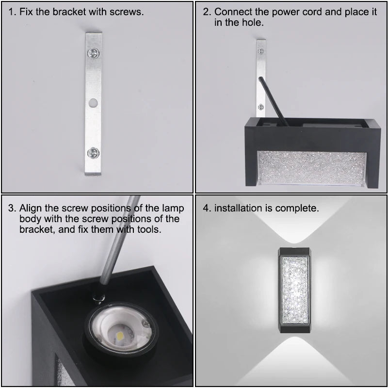 Outdoor Waterproof Wall Light European Luxury Crystal 10W LED Wall Lamp for Porch Corridor Villa Hotel Exterior Wall Lamps