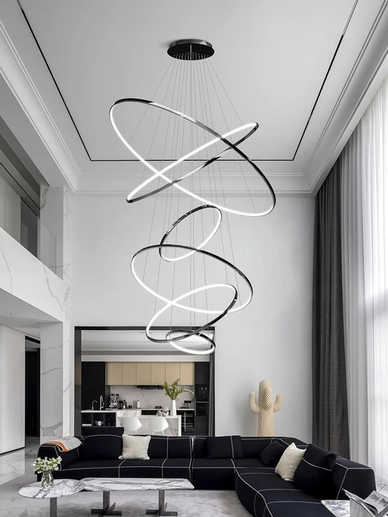 Modern home decor led lights pendant light lamps forstaircase Chandeliers for living room hanging light indoor lighting
