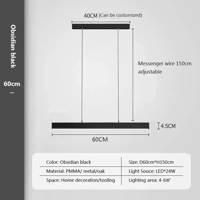 Modern LED Pendant Light For Living Dining Room Restaurant Office Long Simple Chandelier Home Deco Lighting Fixture Hanging Lamp