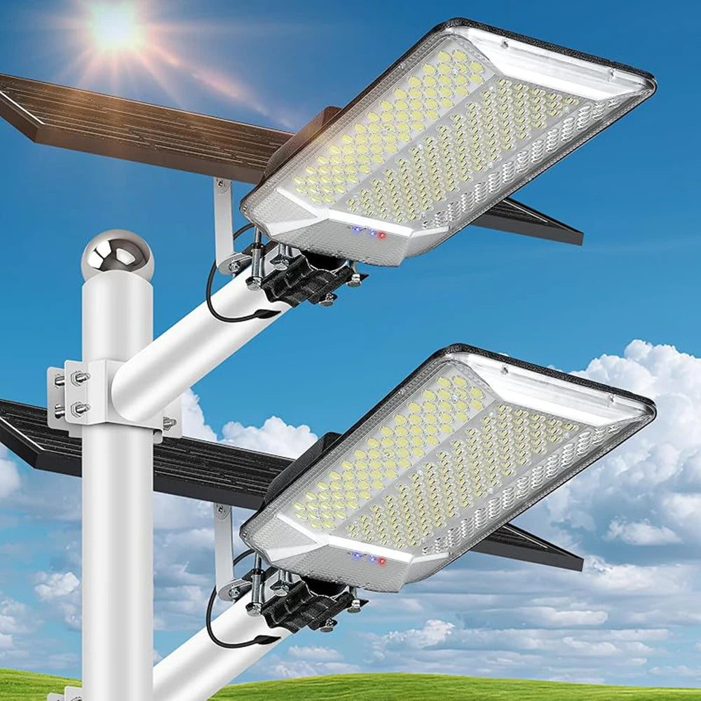 3pcs 1000W Solar Street Lamps,Outdoor IP67 Dusk to Dawn High Power Solar Powered Road Light,for Garden/Parking-Lot/Driveway/Yard