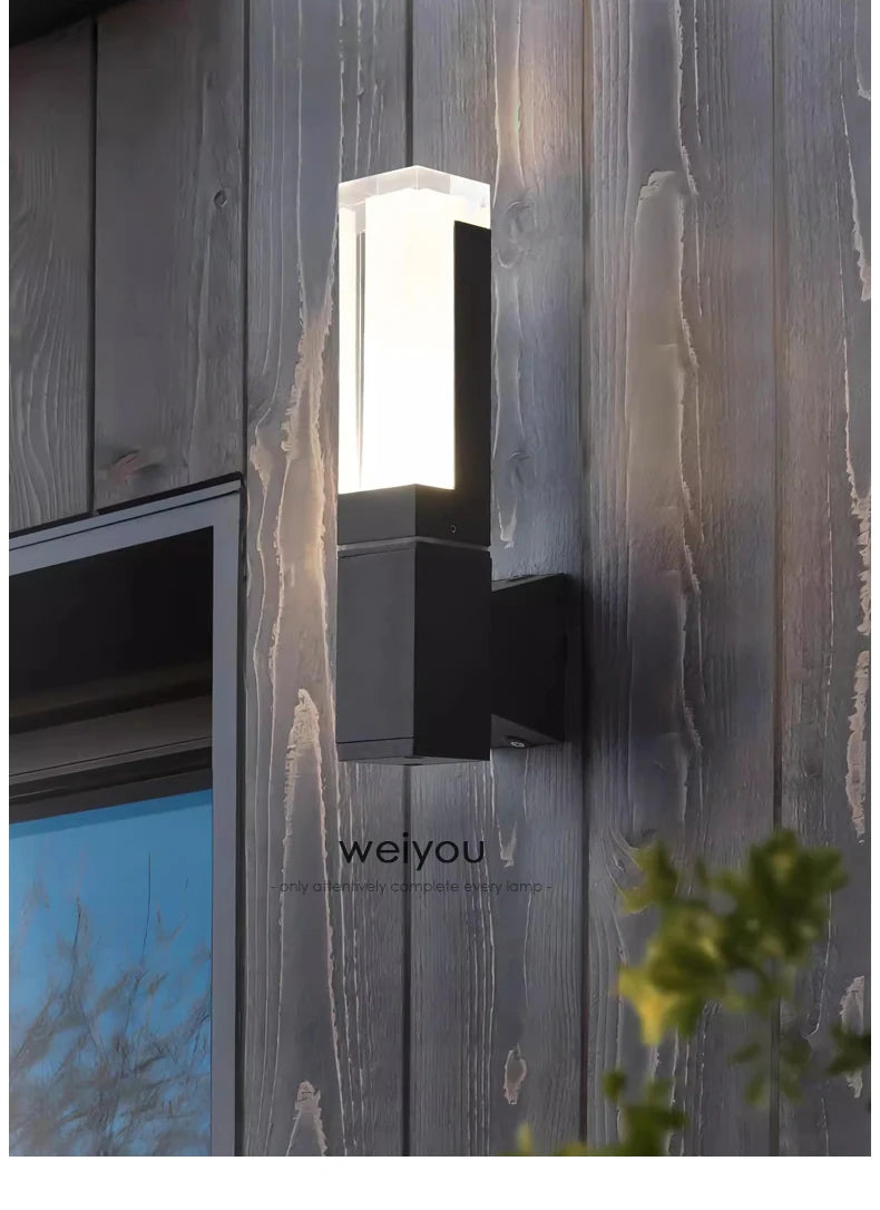 Aluminum PIR sensor outdoor wall lamp waterproof staircase hallway minimalist exterior wall lamp courtyard balcony wall lamp