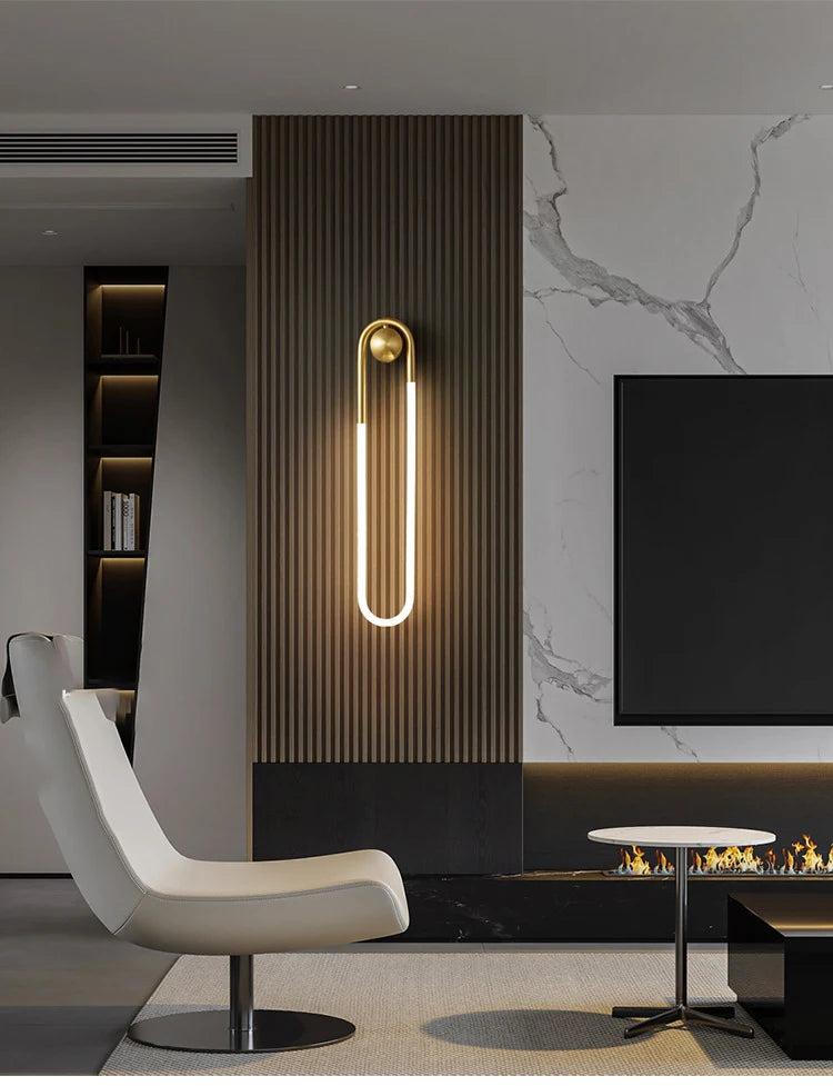 Minimalist U-shaped Wall lamp Modern designer Creative Study Living room Bedroom Background Wall light Bedhead