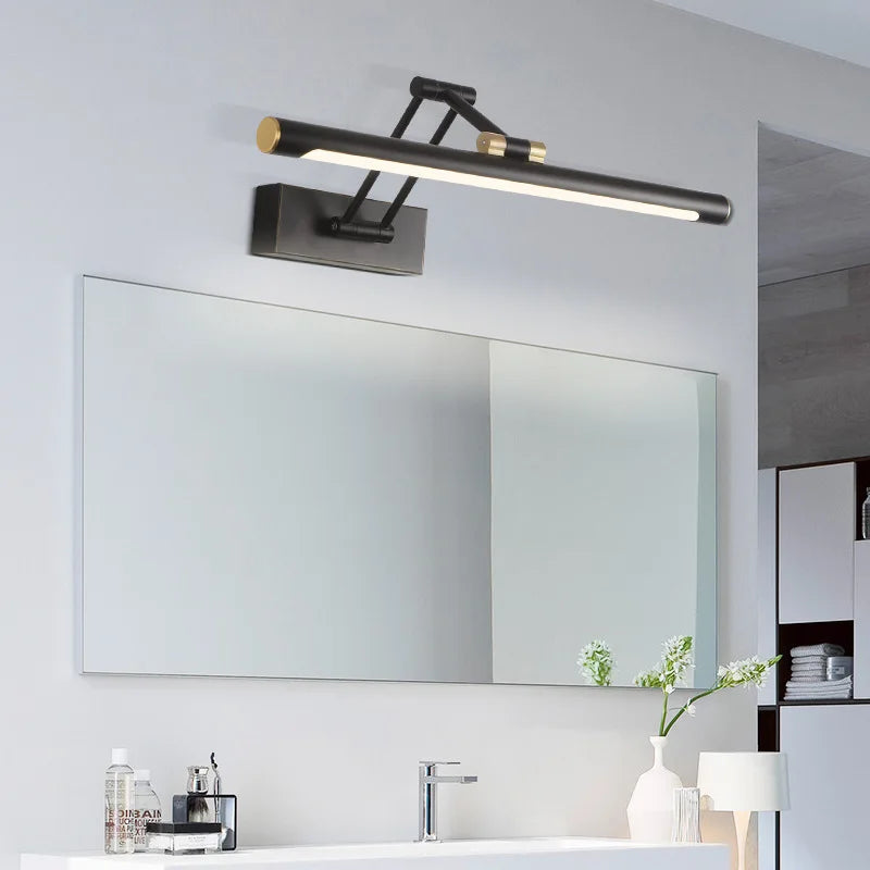 Mirror Front Light Bathroom Mirrors Cabinet Foldable Telescopic Adjustable Washbasin Shower Closet Strip LED Makeup Fill Light