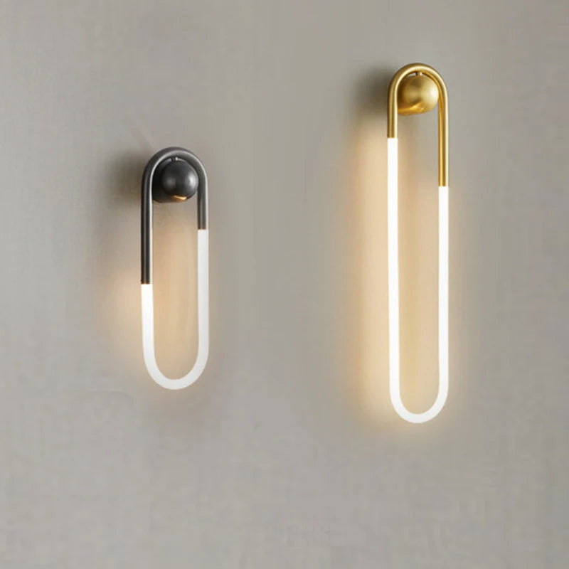 Minimalist U-shaped Wall lamp Modern designer Creative Study Living room Bedroom Background Wall light Bedhead