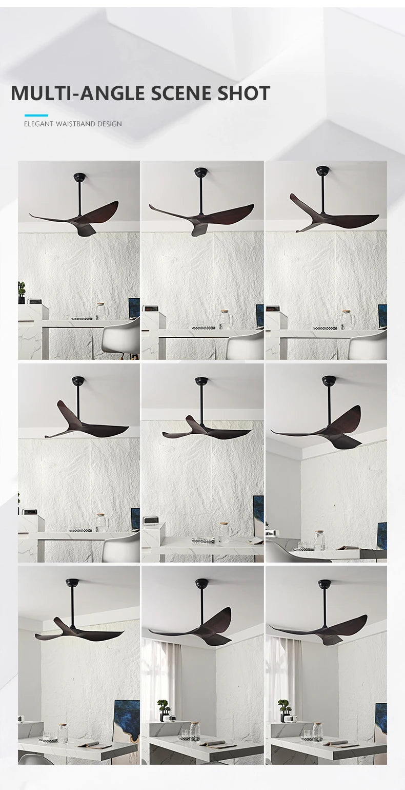 38/52 Inch Ceiling Fan Living Room Restaurant Americans Modern  Office Without Light DC Remote control Electric Fan 110V 220V
