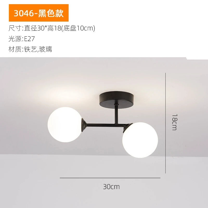 Glass ball Ceiling Lamp Home Deco Interior Lighting For Bedroom Living Room Dining Table Cloakroom Corridor Nordic Ceiling Light