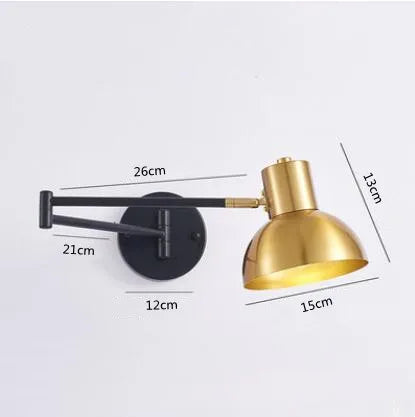 Modern Indoor Touch Sensor Wall Lights Adjustable Swing Long Arm LED Wall Lamps Internal Bedside Lighting Decor Sconce Lights
