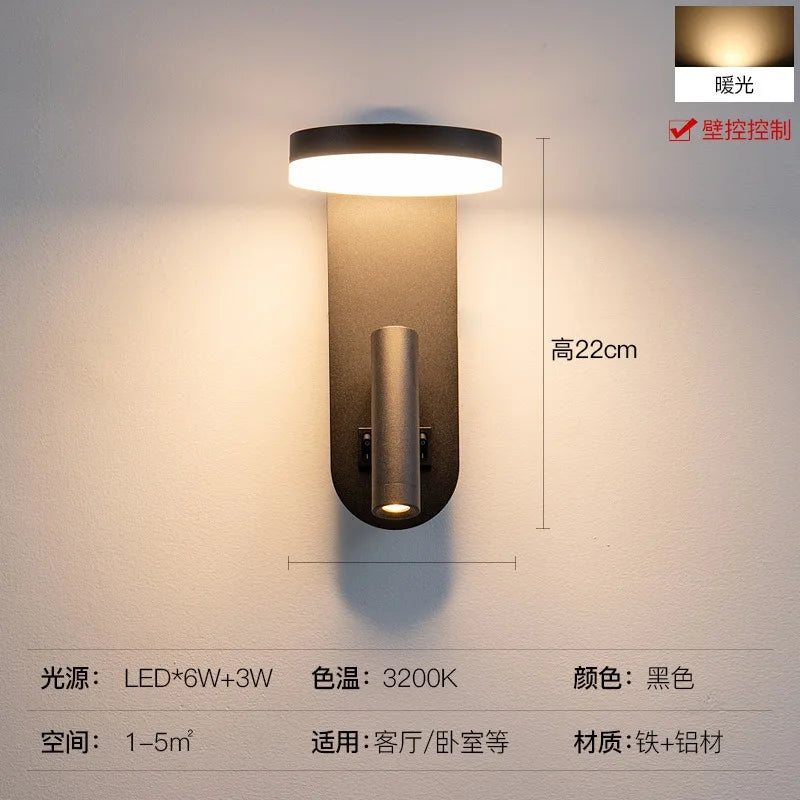 New Minimalist Wall Lamp Rotatable Spotlight Creative Bedroom Bedside Lamp Design Modern Led Wall Sconce ligjt for Hotel Rooms