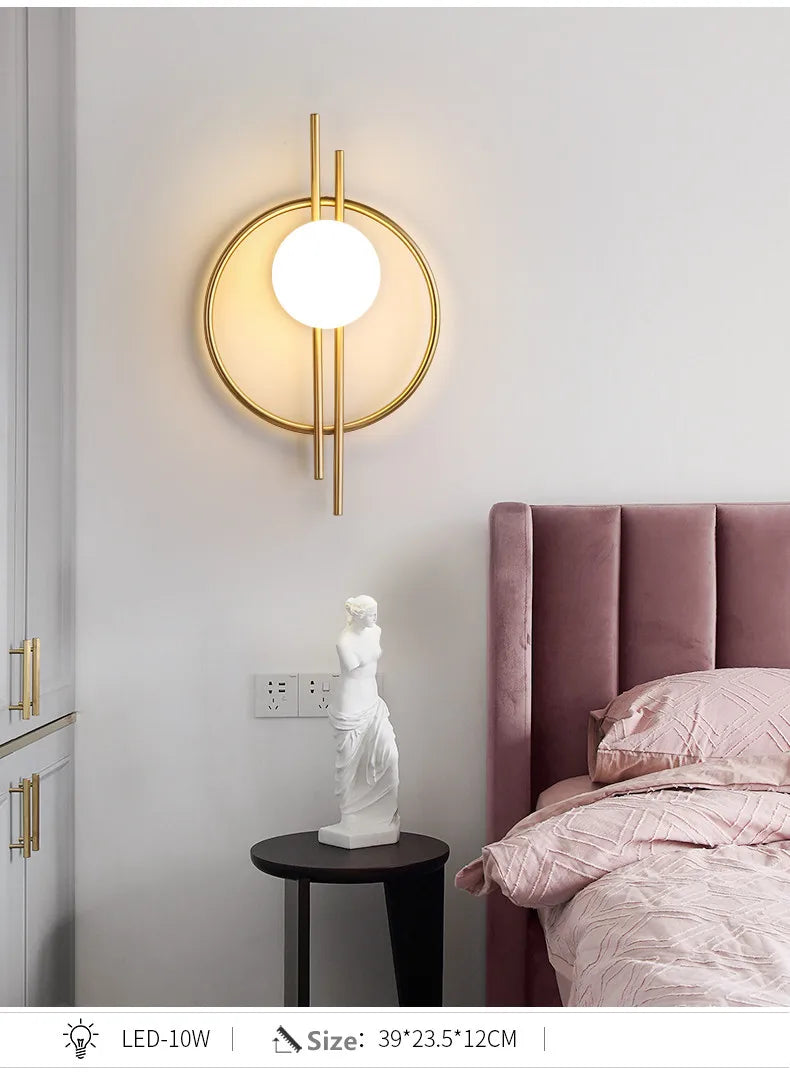 Light Luxury Modern Wall Lamp AC90-260V Living Room TV Background Wall Lamp Aisle Nordic Master Bedroom Bedside Lamp