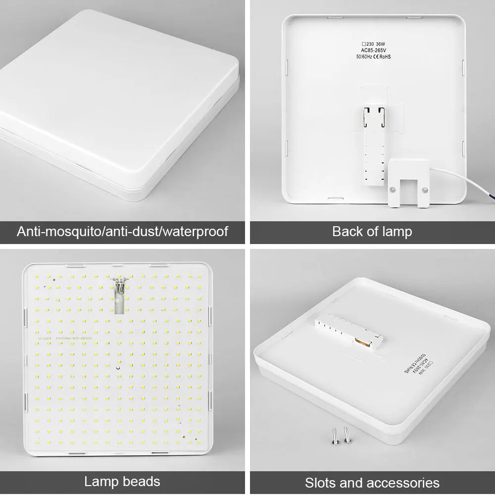 LED Ceiling Lamp 18-48W Flush Mount Fixture 3000K-6000K Daylight Modern Home Lighting for Bedroom  Living Room  Kitchen Hallway