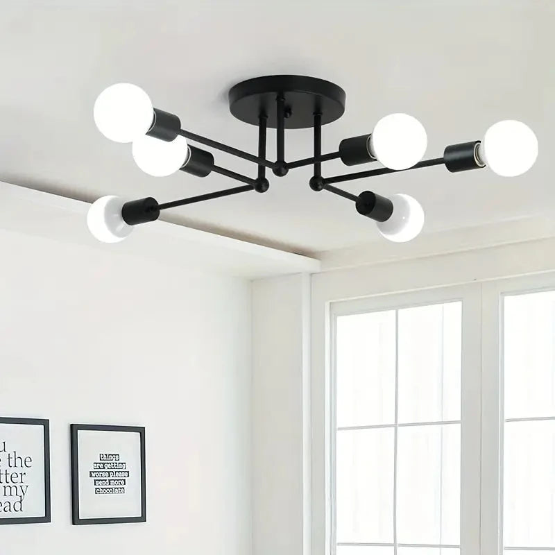 Modern Led Spider Ceiling Lighting Industrial Iron Black/Golden Nordic Minimalist Home Decoration Living Room Dining Room Ceilin