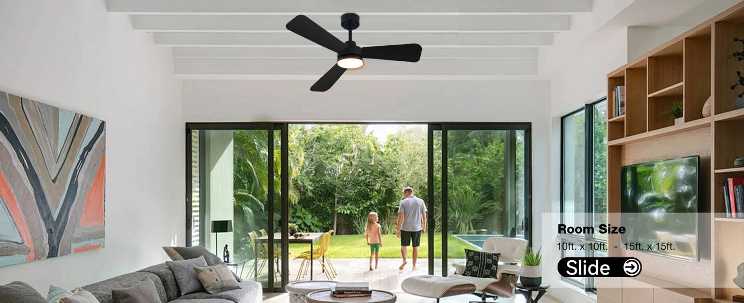 40 Inch Ceiling fan With Lights, For Living Rooms, Bedrooms, Dining Rooms, And Study Rooms, With Silent Remote Control Fan Light