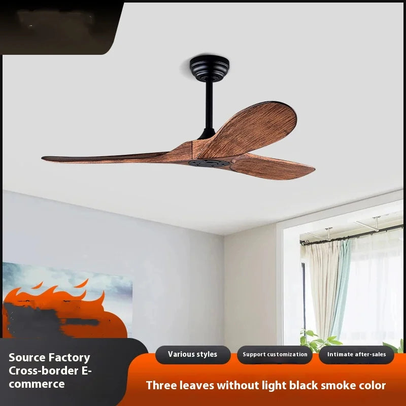 85-265V Solid Wood Bland 52 60 Inch Ceiling Fans with LED DC Motor Remote Control