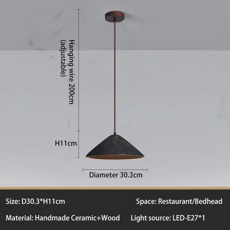 Classical Ceramic Pendant Light Coffee Shop Light Shop Lighting Tea Room Bar Table Lamp Retro LED Wooden Small Chandelier