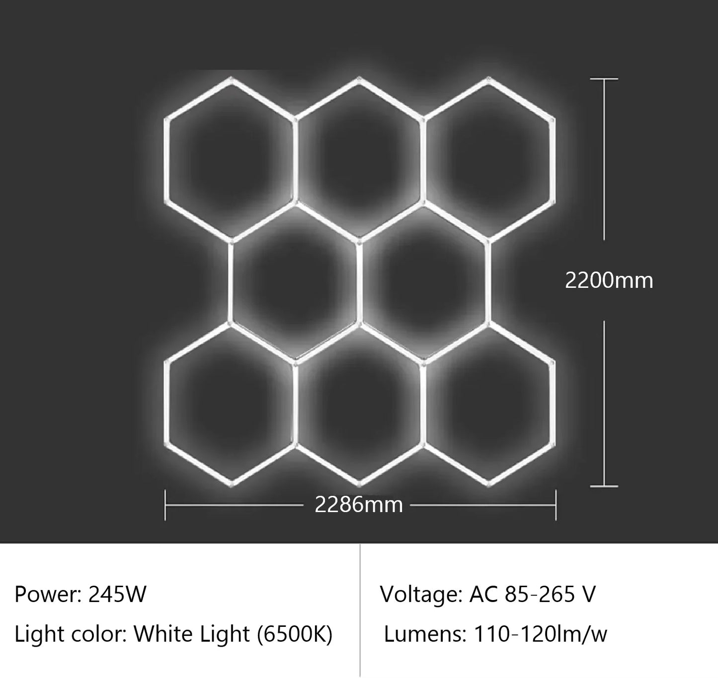 Hexagonal LED Lights Lighting Suitable for Barbecue Shop Barber Shop Gym Bar Garage Light 6500K Lighting Decoration Led Bulb