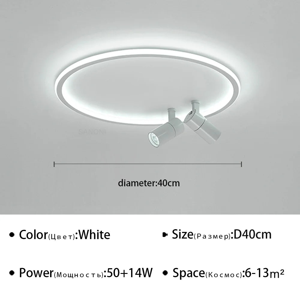 Modern LED Ceiling Lamp With Spotlight Chandelier For Bedroom Living Dining Room Aisle Home Decor Indoor Lighting Fixture Luster