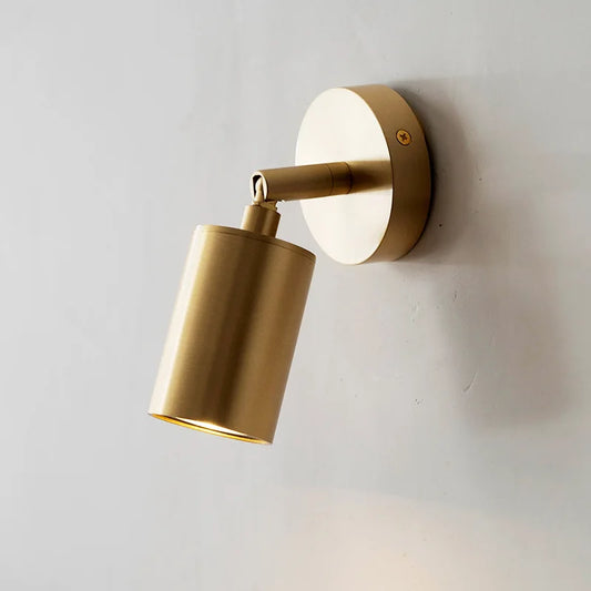 Vintage All-copper GU10 LED Wall Lamp Rotatable Bedroom Bedside Light Retro Indoor Adjustable Angle Brass Mini Reading Spotlight