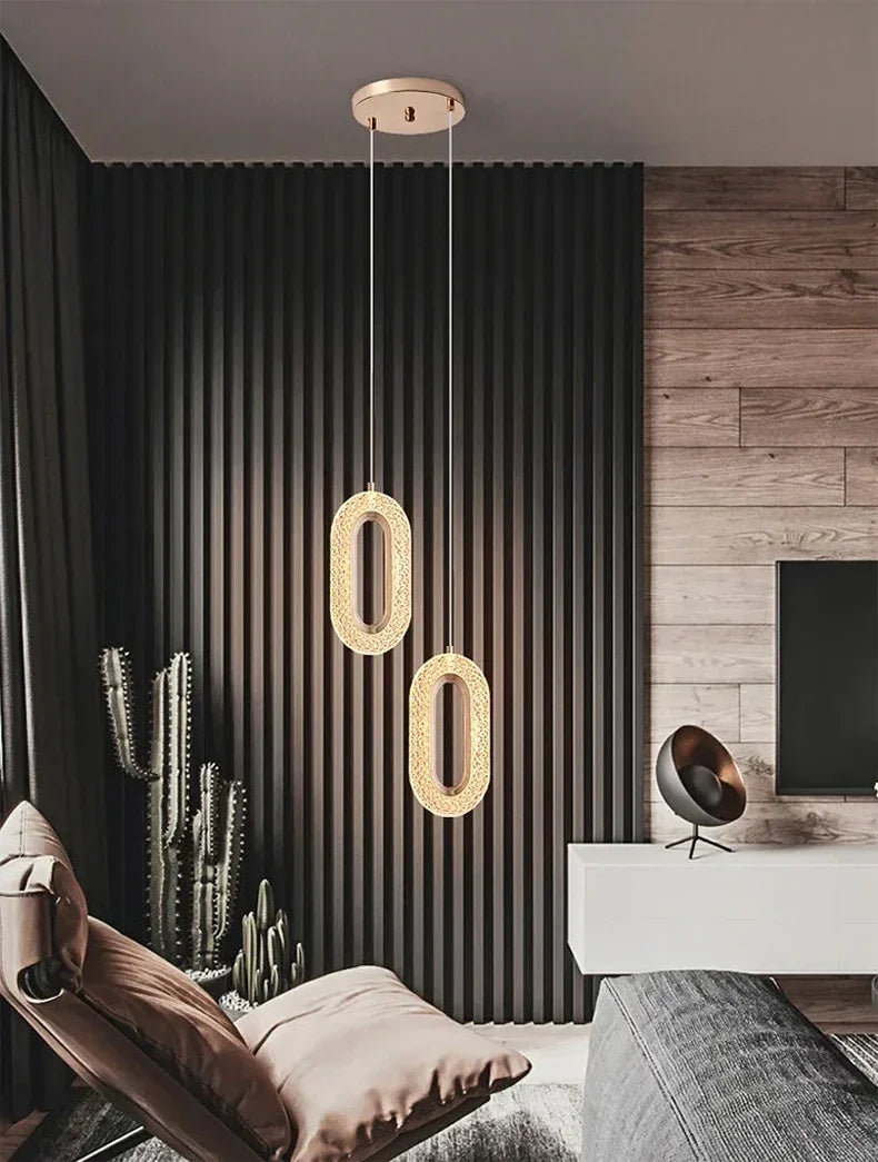 Modern Bedside Pendant Light, Long Line Living Room Background Wall Light, Study Pendant Light, Bedroom Interior Lighting