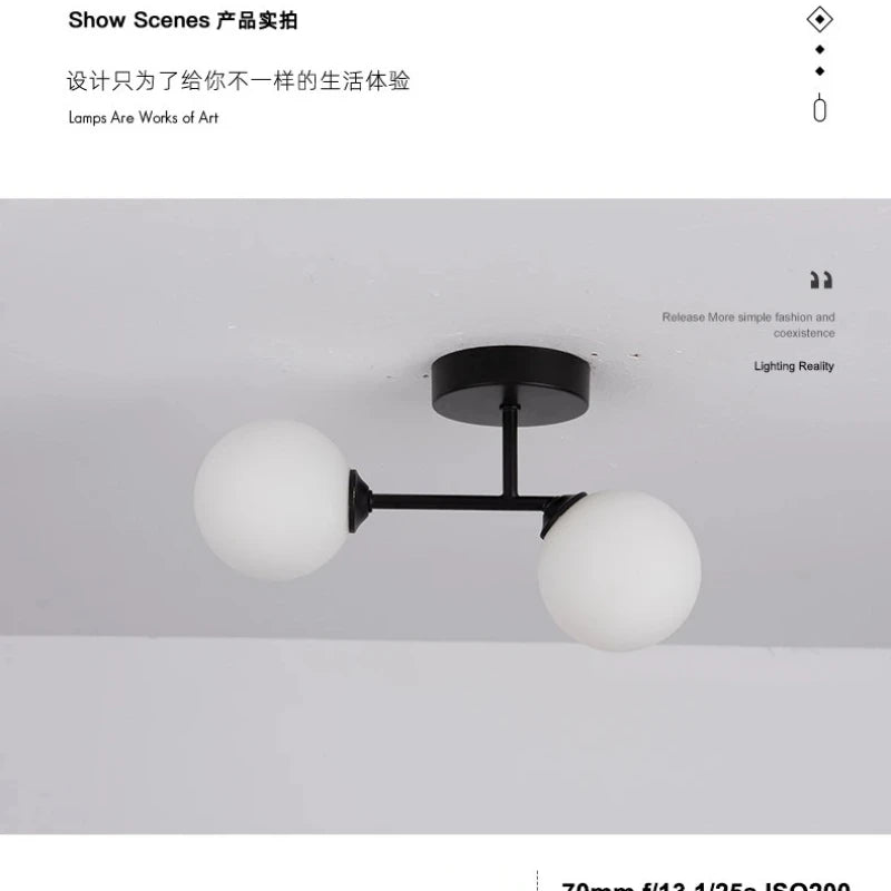 Glass ball Ceiling Lamp Home Deco Interior Lighting For Bedroom Living Room Dining Table Cloakroom Corridor Nordic Ceiling Light