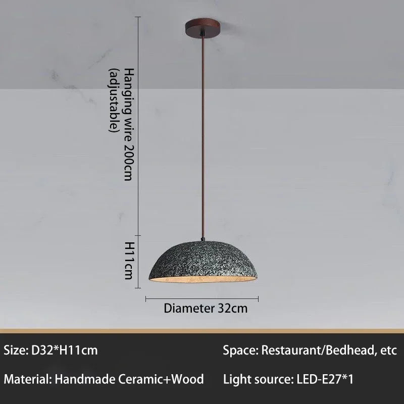 Classical Ceramic Pendant Light Coffee Shop Light Shop Lighting Tea Room Bar Table Lamp Retro LED Wooden Small Chandelier