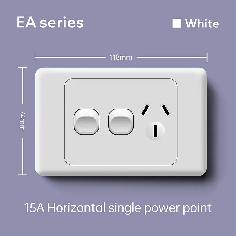 118 Type Australian Standard 1/2/3/4/5/6 Gang Six-hole 15A Wall Switch Socket USB Type-c Port Fast Charging Power Socket Panel
