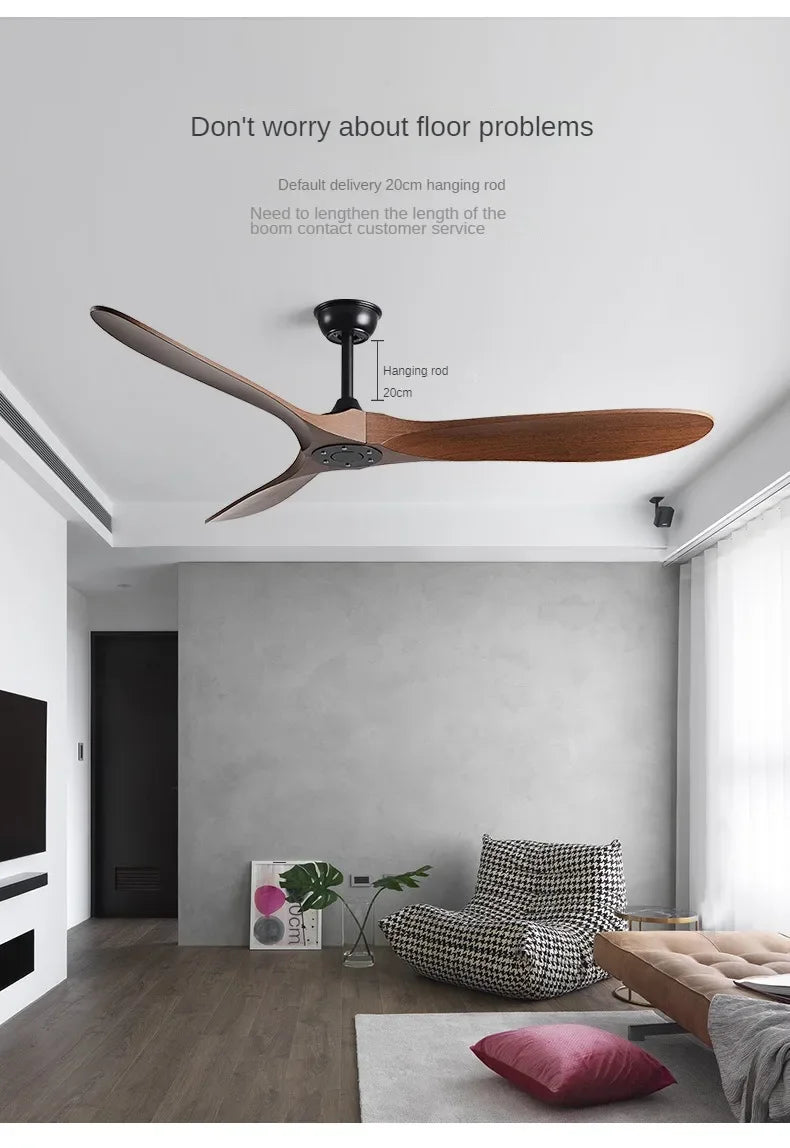 American Retro Ceiling Fan, Nordic Living Room, Dining Room, Industrial Variable Frequency Dimming Remote Control Electric Fan