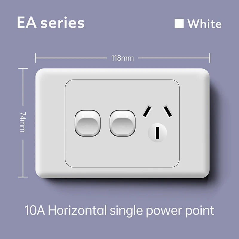 118 Type Australian Standard 1/2/3/4/5/6 Gang Six-hole 15A Wall Switch Socket USB Type-c Port Fast Charging Power Socket Panel