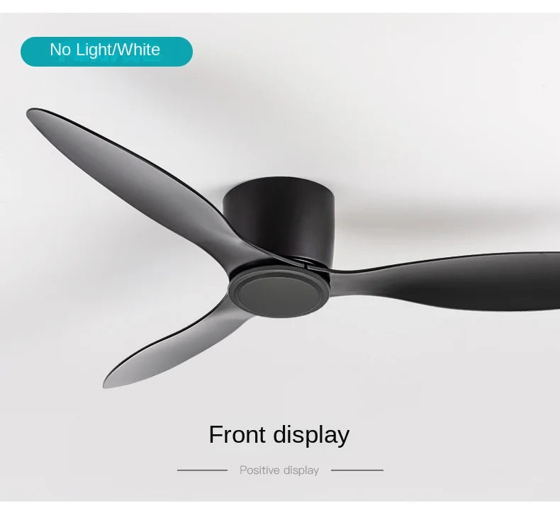 Modern Black White Low Floor DC Motor 30W Ceiling Fans With Remote Control Simple Ceiling Fan Without Light Home Fan