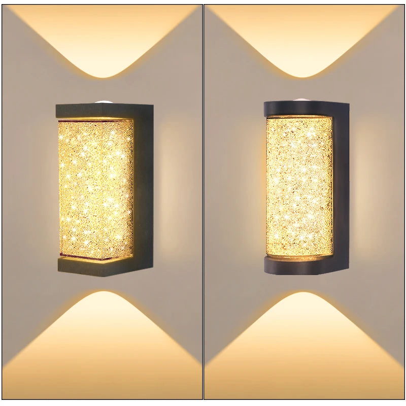 Outdoor Waterproof Wall Light European Luxury Crystal 10W LED Wall Lamp for Porch Corridor Villa Hotel Exterior Wall Lamps