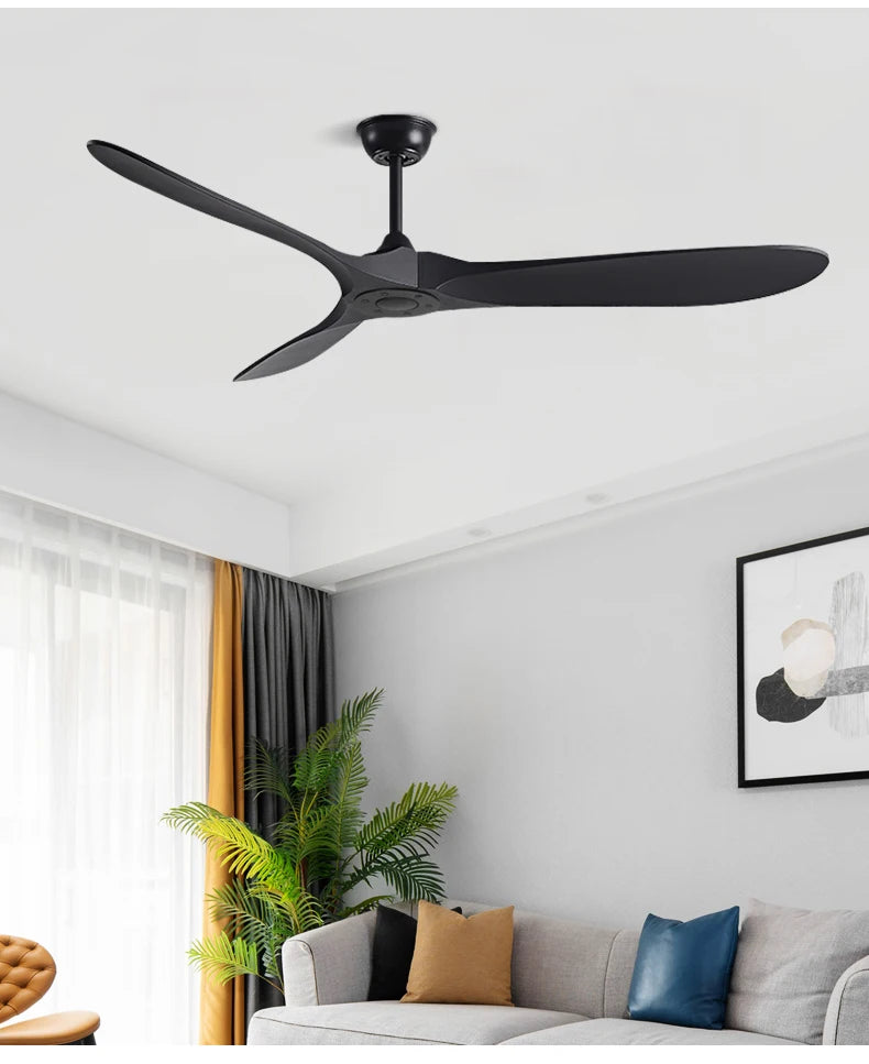 42/52 Inch Nordic LED Ceiling Light Restaurant Living Room Home Remote Control DC Silent Industrial Retro Electric Fan