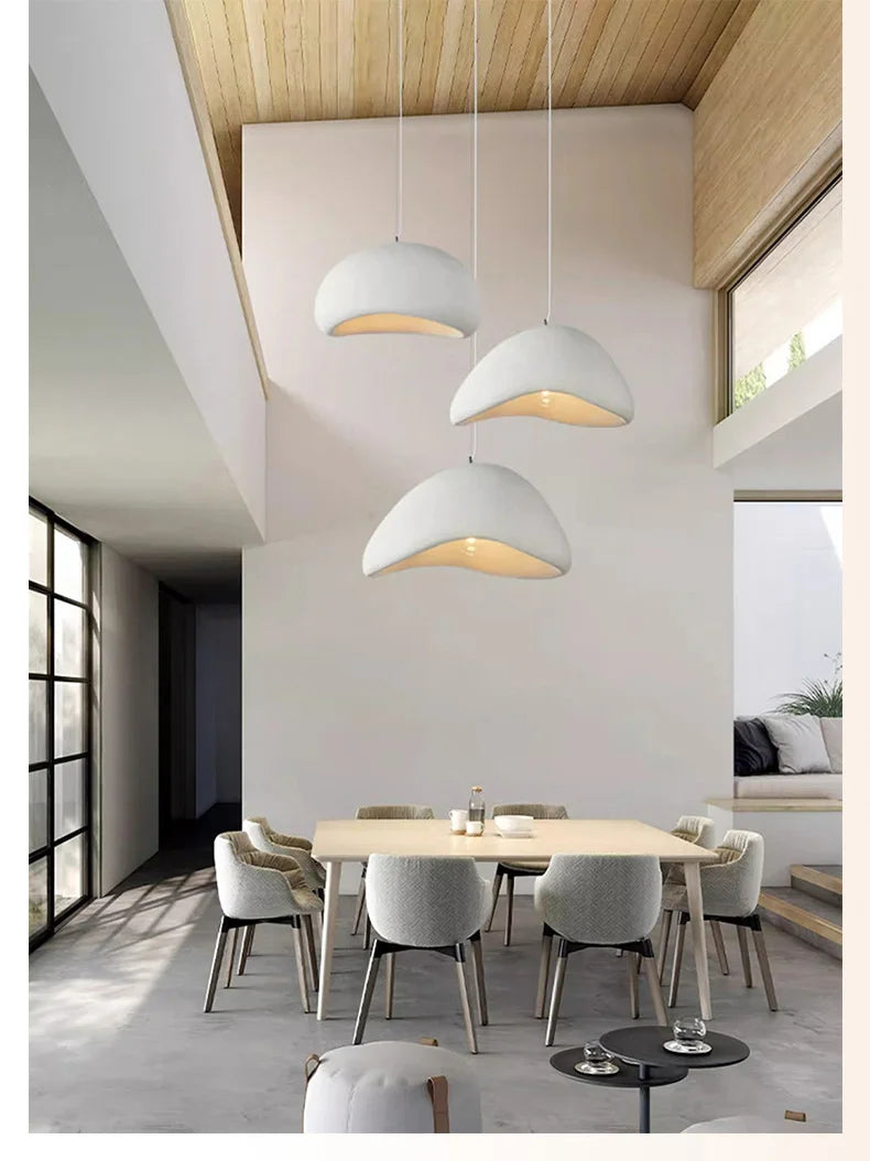 Nordic Wabi Sabi E27 Pendant Lights Dining Room Bedroom Chandelier Lustre Bar Suspend Lamp Home Decor Loft Hanging Light Fixture