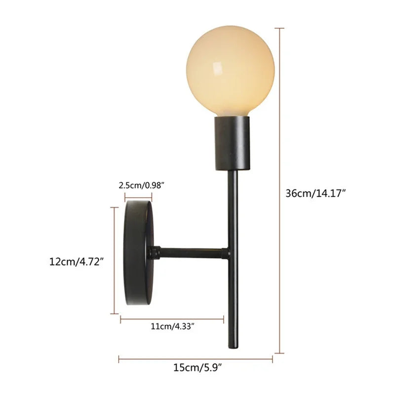 Modern minimalist wall lamp E27 4W Personality Aisle Bedroom Bedside Led lights American industrial style wall light