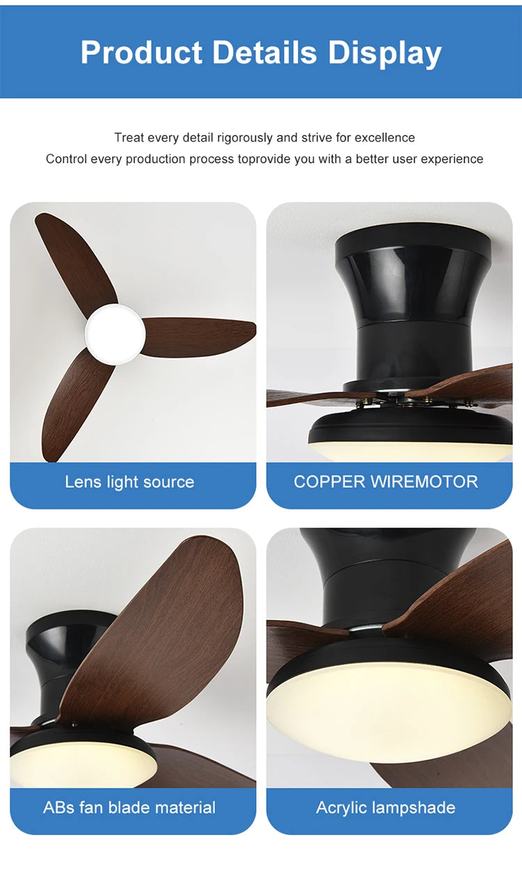 Bedroom fan light, ceiling fan light, high wind power ceiling, dining room, living room, household integrated ceiling, electric