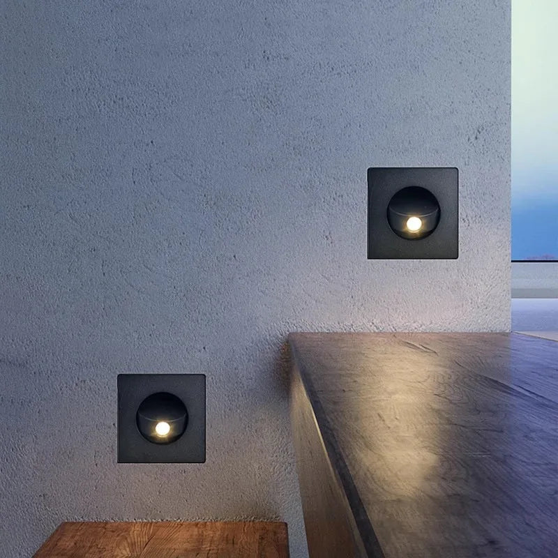 Recessed Rotation LED Reading Wall Light Living Room Bedroom Bedside Hotel Corridor Entrance Wall Lamp Hidden Decor Wall Sconce