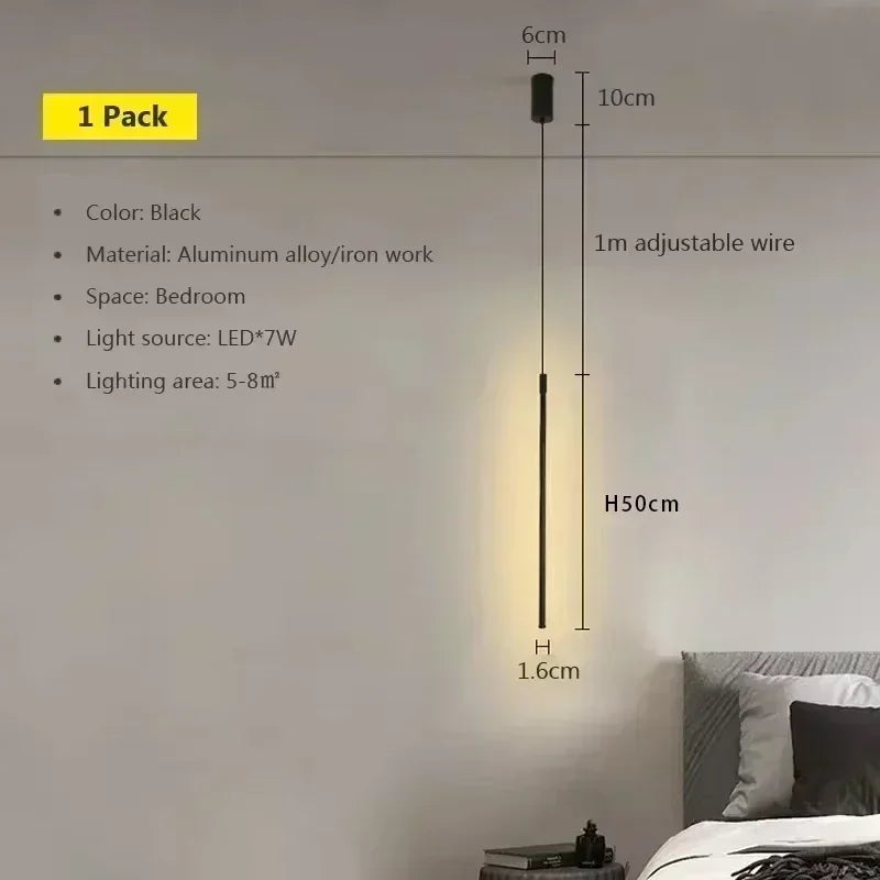 Modern LED Pendant Lights for Bedroom Bedside Living Room Hanging Lamp Background Lamp Chandeliers Home Decor Lighting Fixtures