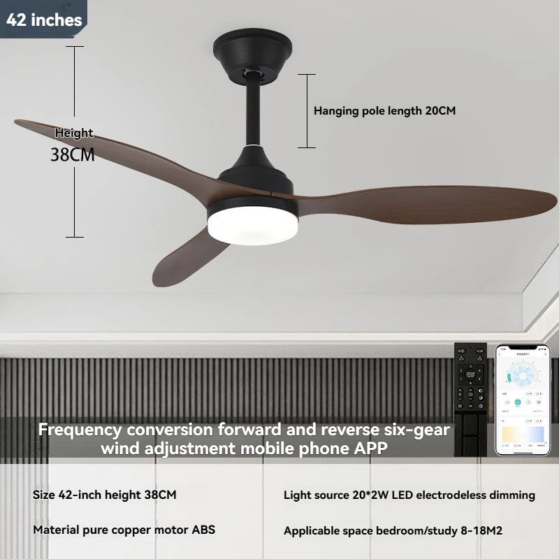 New bedroom ceiling fan light with integrated lamp and fan, study room ceiling fan light, flush mount fan light