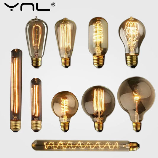 E27 Retro Edison Bulb 220V 40W ST64 G80 G95 G125 Ampoule Vintage Edison Bulb Incandescent Lamp Home Decor Filament Light Bulb