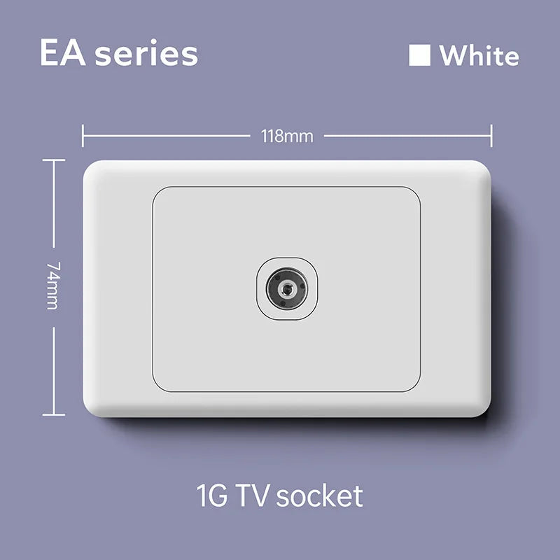 118 Type Australian Standard 1/2/3/4/5/6 Gang Six-hole 15A Wall Switch Socket USB Type-c Port Fast Charging Power Socket Panel