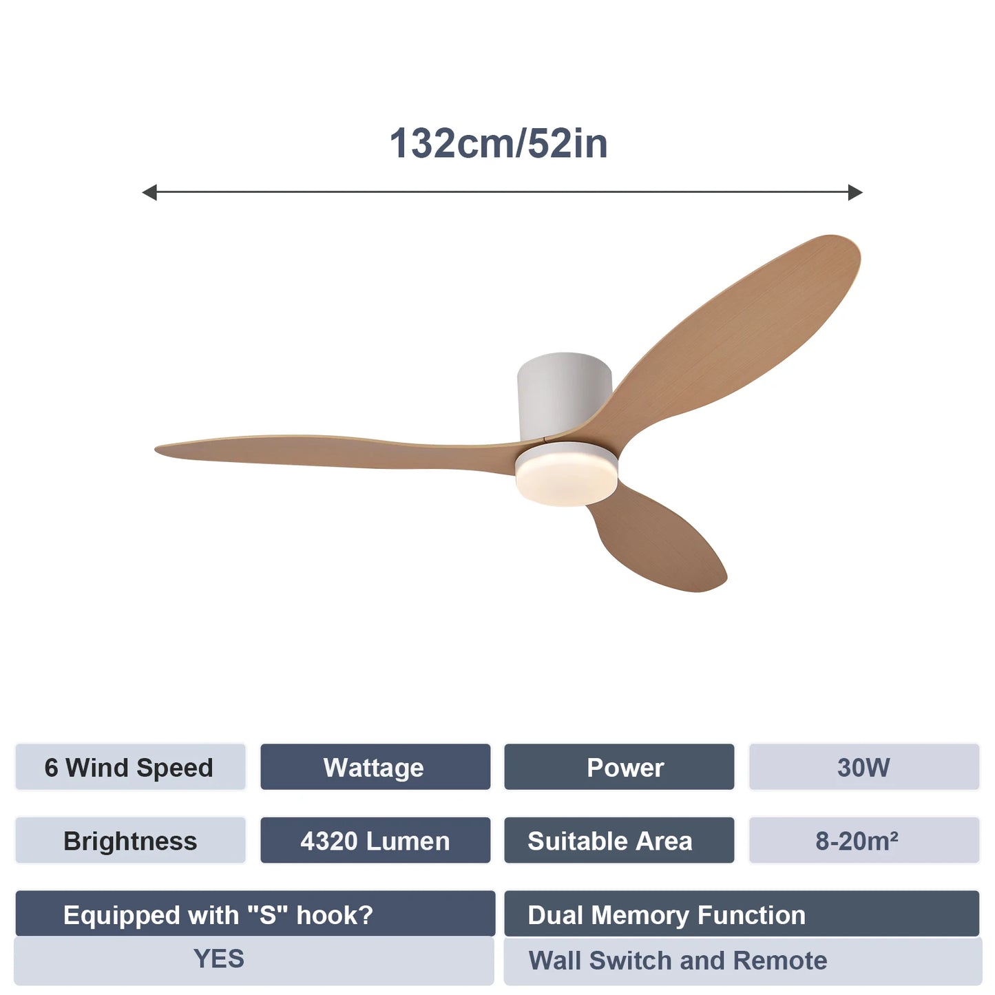 Modern Black White Low Floor DC Motor 30W Ceiling Fans With Remote Control Simple Ceiling Fan With Light Home Fan