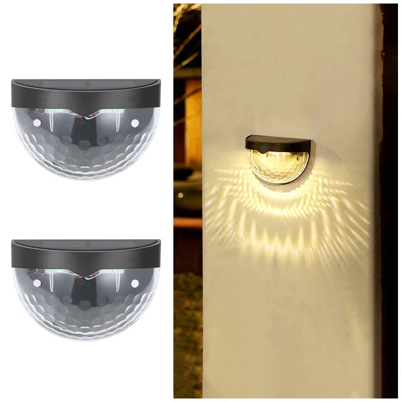 2Pcs Solar Wall Light, Solar Powered Outdoor Lighting, Waterproof Light Control Fence Lamp for Deck Yard Garage Stair