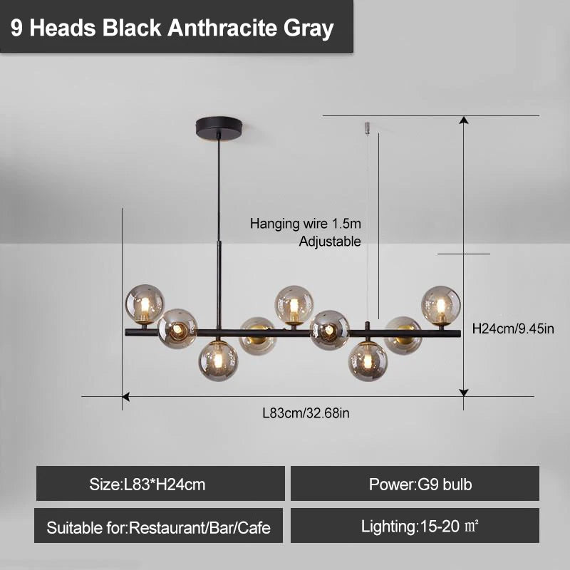 Modern Glass Pendant Lights Black Gold For Living Room Kitchen Restaurant Hotel Bar Front Desk Decor Hanging Lighting Fixture