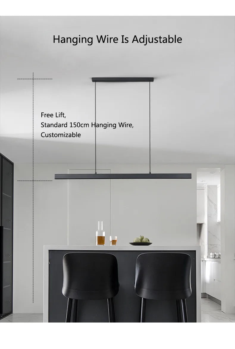 Dining room chandelier Nordic modern lamp dining table bar lamp restaurant lights kitchen lights office company led strip lamps