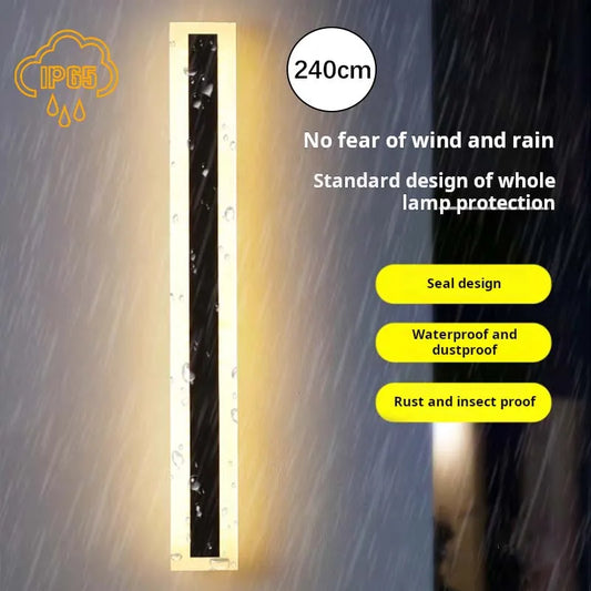 Outdoor IP65 waterproof Long strip lamp, simple LED wall light suitable for courtyard, villa, gate, garden outdoor decoration