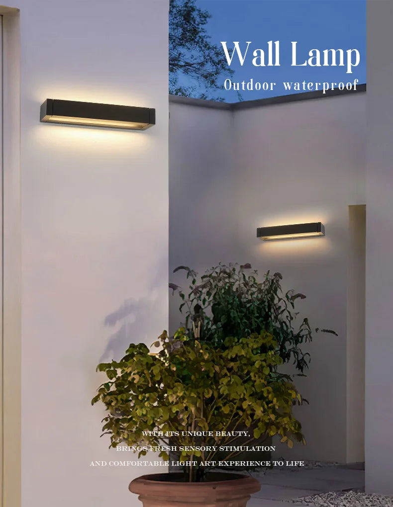 2025 new model.  Outdoor waterproof wall lamp.  Can rotate.  Aluminum and glass materials.  18W, minimalist landscape light